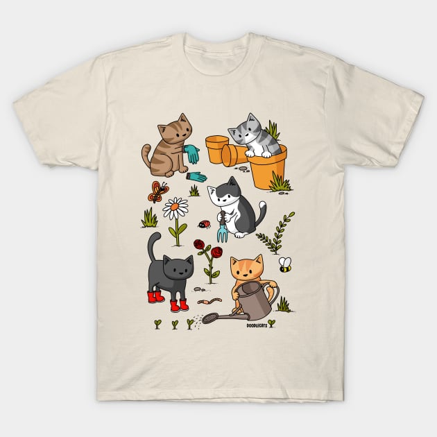 Gardening Cats T-Shirt by Doodlecats 